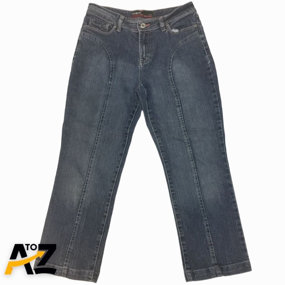 Kikit Womens Pants Size 4 Petite Blue Straight Leg Jeans Pockets